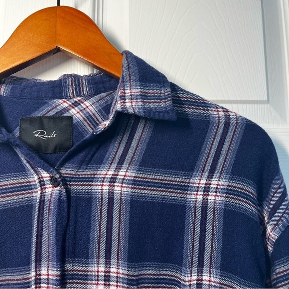 RAILS Plaid Flannel Button Down Blue Red Size Medium - Picture 3 of 8